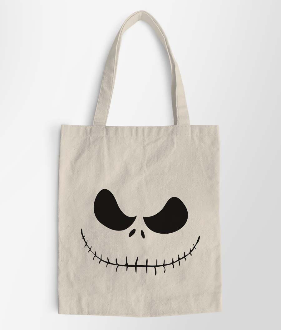 Jack Skeleton's face totebag